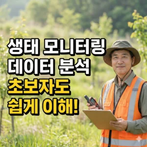 생태 모니터링 데이터를 초보자도 쉽게 이해할 수 있도록 설명하는 교육용 썸네일 – ecology-monitoring-data-beginner-guide