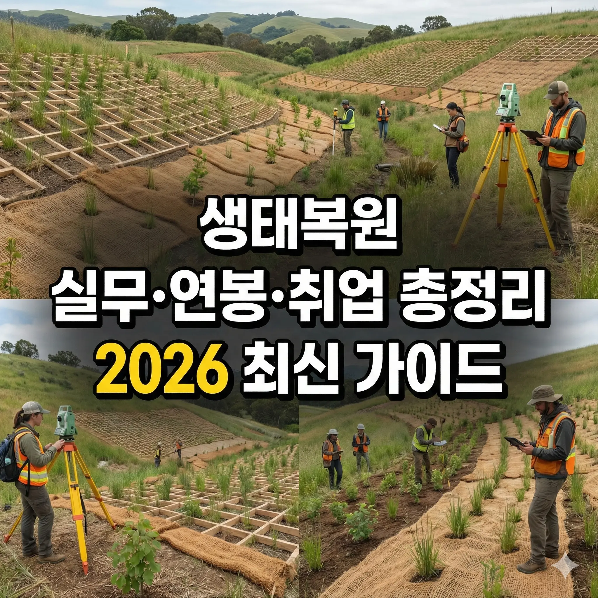 생태복원 현장을 조사하는 전문가 모습 – ecology-restoration-specialist-field-survey-2026